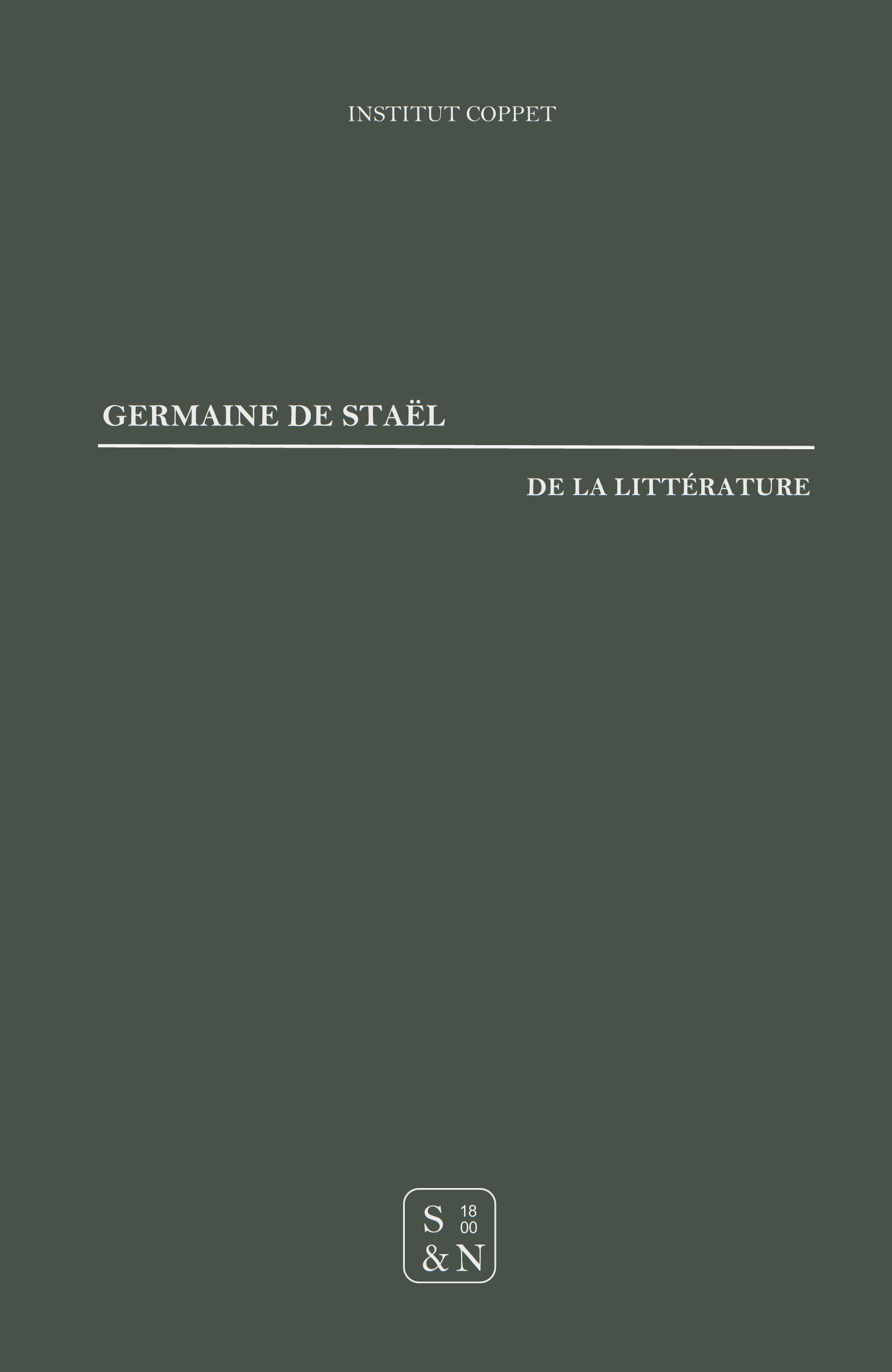 Germaine de Staël - De la littérature