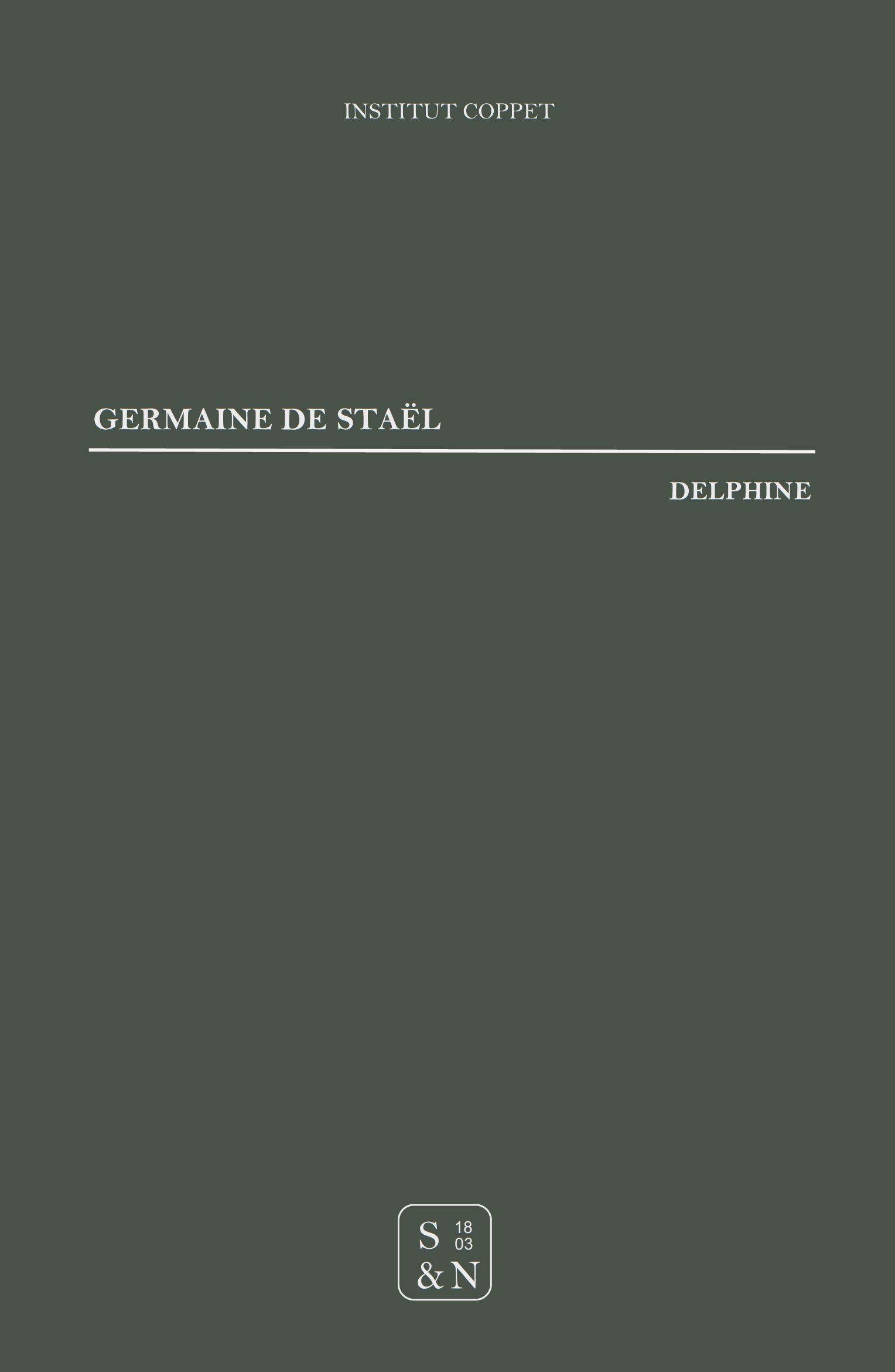 Germaine de Staël - Delphine (2 tomes)
