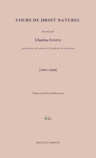 Charles Comte - Cours de droit naturel (inédit)
