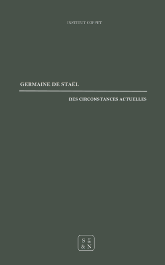 Germaine de Staël - Des circonstances actuelles etc.