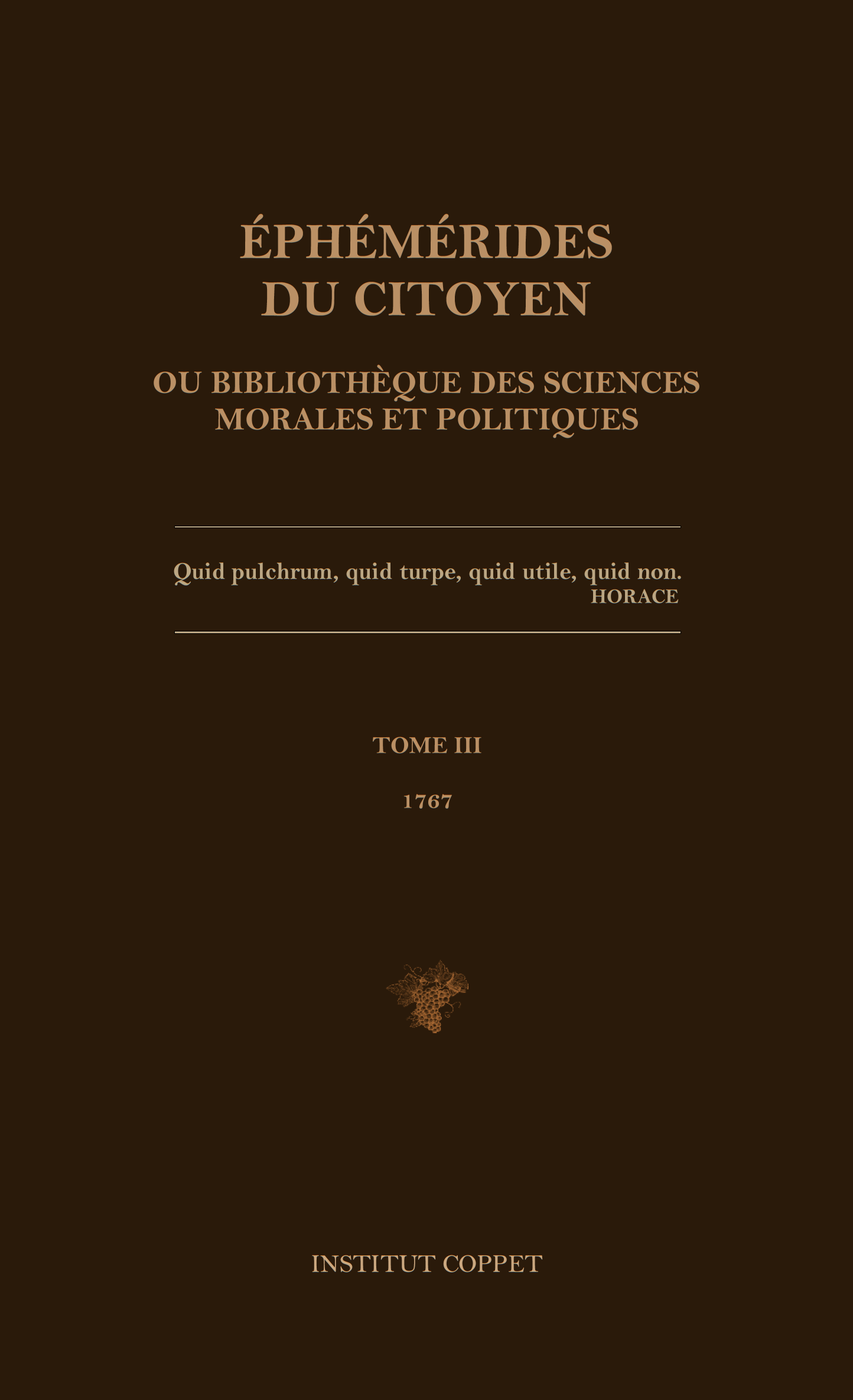 Éphémérides du citoyen (1767, III)